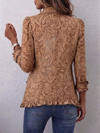 Bruna | Chaqueta vintage con estampado floral y volantes