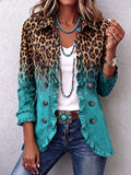 Elizabeth | Chaqueta blazer con volantes y efecto degradado de leopardo