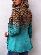 Elizabeth | Chaqueta blazer con volantes y efecto degradado de leopardo