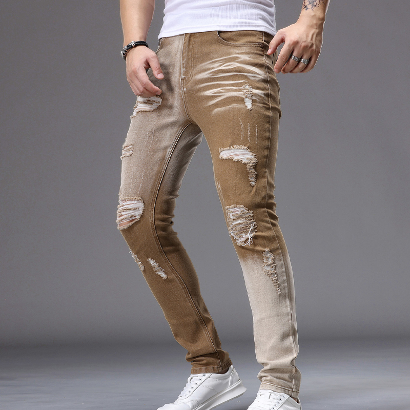 Vaquero slim roto degradado para hombre