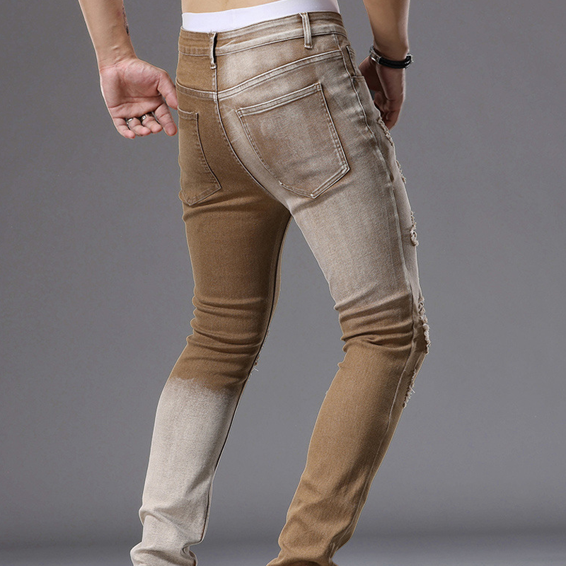 Vaquero slim roto degradado para hombre