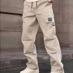 Pantalón cargo recto multibolsillos para hombre