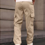 Pantalón cargo recto multibolsillos para hombre
