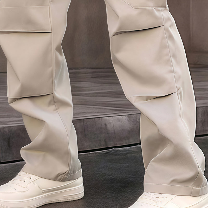 Pantalón cargo recto multibolsillos para hombre