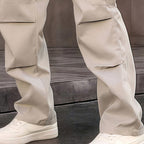 Pantalón cargo recto multibolsillos para hombre