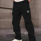 Pantalón cargo recto multibolsillos para hombre