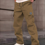 Pantalón cargo recto multibolsillos para hombre