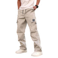 Pantalón cargo recto multibolsillos para hombre