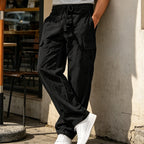 Pantalón cargo de algodón y lino para hombre