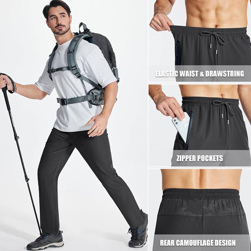Pantalón deportivo ligero para hombre con bolsillos de cremallera