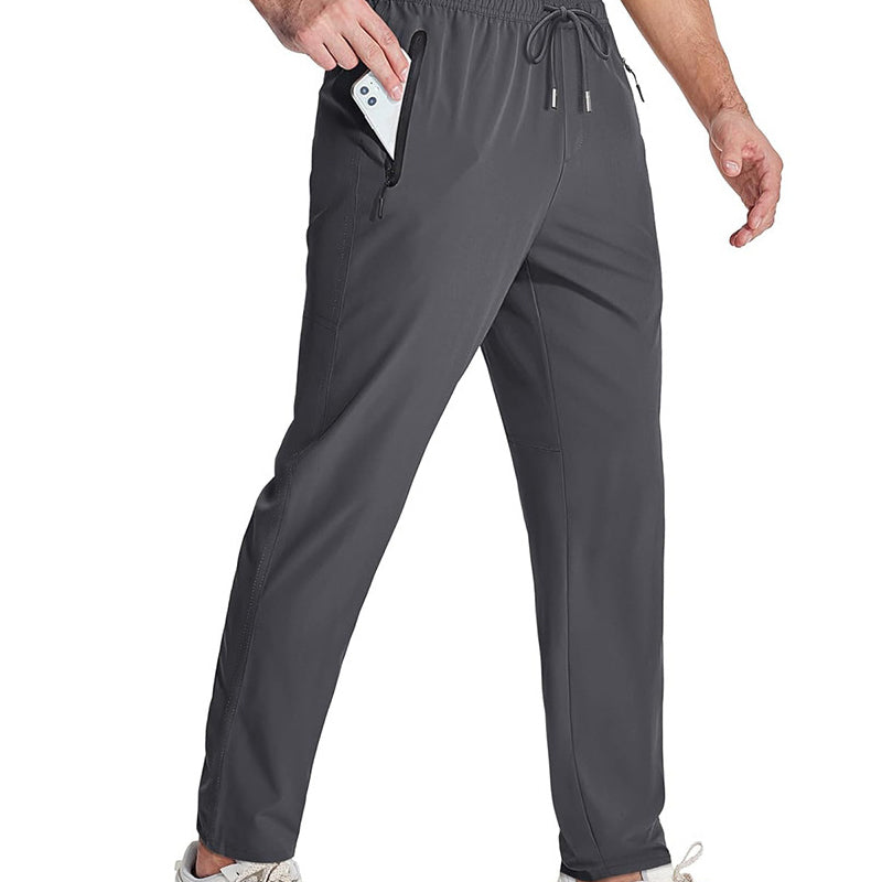 Pantalón deportivo ligero para hombre con bolsillos de cremallera