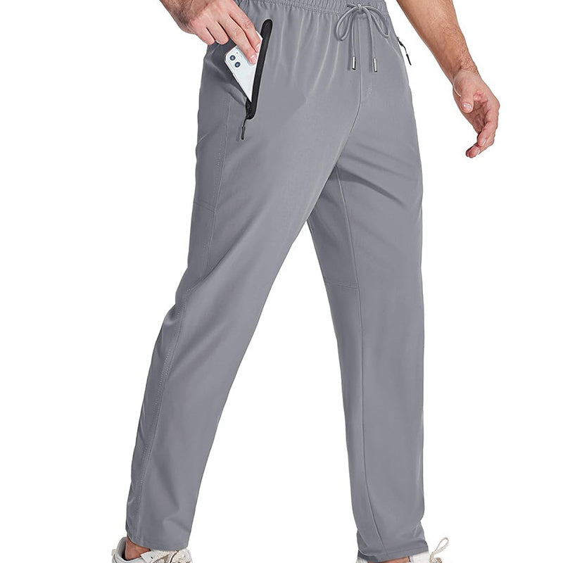 Pantalón deportivo ligero para hombre con bolsillos de cremallera