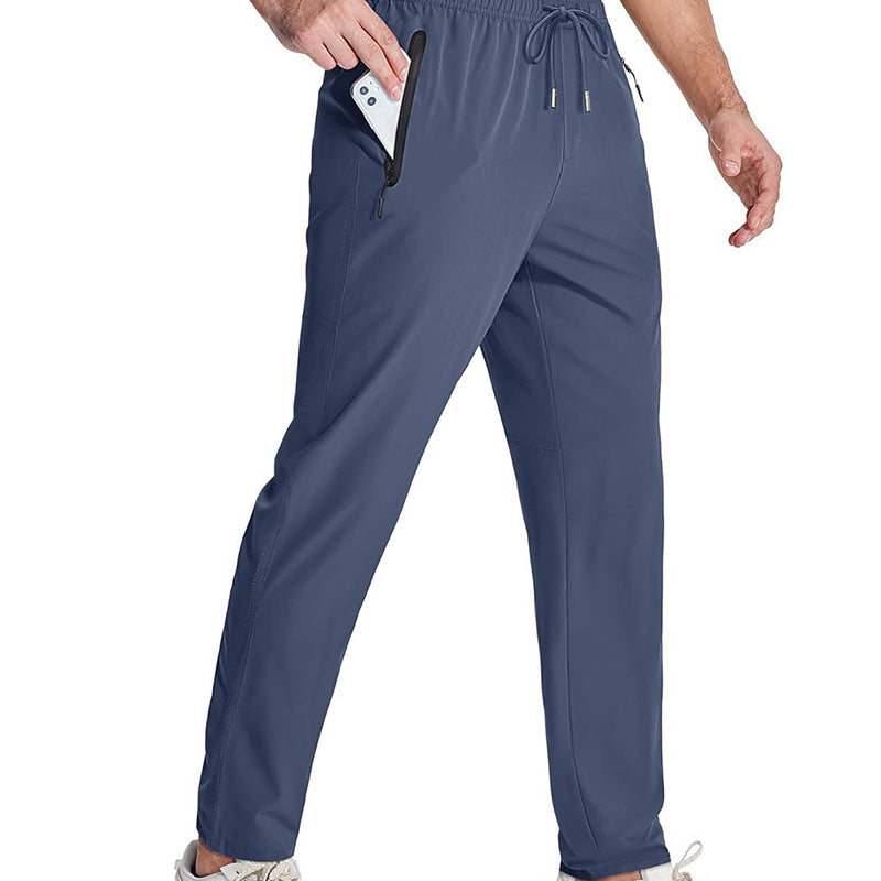 Pantalón deportivo ligero para hombre con bolsillos de cremallera