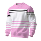 Sudadera de manga larga de rayas y colorblock para hombre