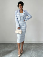 Conjunto de tweed a cuadros Beverly