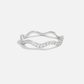 Anillo Zenya de Cristal y Ondas de Plata